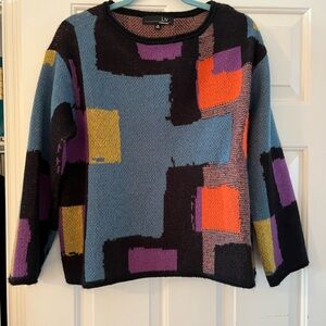 Liv Vibrant NEW Patchwork Women's Sweater NEVER WORN